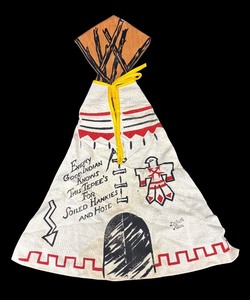lot 206 image: Vintage Teepee Shaped Hanky and Pantyhose Laundry Bag
