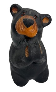 lot 230 image: Big Sky Carvers Solid Wood Bear Sculpture by Jeff Fleming