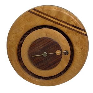 lot 241 image: Handcrafted Wooden Wall Clock with Inlay Design