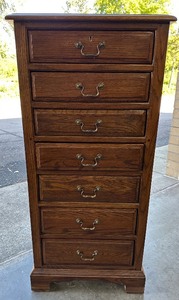 lot 24 image: Vintage Ethan Allen 7-Drawer Tall Wood Lingerie Chest