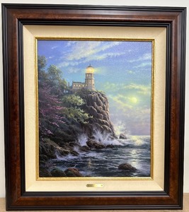 lot 30A image: Thomas Kinkade Split Rock Light Lighthouse Landmarks I Framed Canvas Print