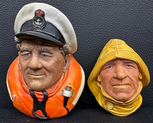 lot 38 image: Pair of Bossons England Chalkware Characters-Coxswain & Fisherman Busts