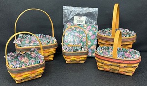 lot 57 image: Longaberger Easter Basket Set with Liners and Serving Tray Liner