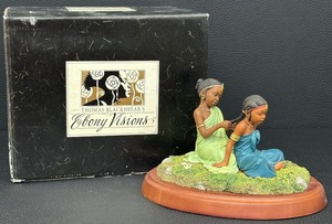 lot 97 image: Thomas Blackshear Ebony Visions Sisters Forever In Childhood Figurine with Box