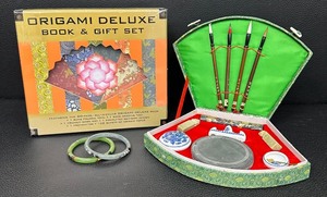 lot 103 image: Origami Deluxe Gift Set, Chinese Calligraphy Brush Set in Case, and 2 Bangles