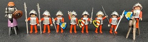 lot 107 image: 1974 Geobra Playmobil Medieval Knights Figure Set with Accessories