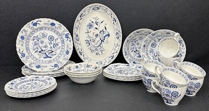 lot 113 image: Blue Nordic and Johnson Brothers English Ironstone Dinnerware Set, 28 Pieces