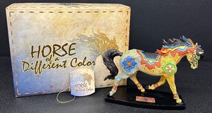 lot 116 image: Horse of a Different Color Moroccan Mosaic- #20306 - Arabian Horse Figurine with Box and Tag