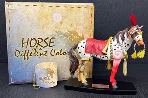 lot 122 image: Horse of a Different Color Cherokee Warrior Figurine - #20308 - Mustang with Box and Tag