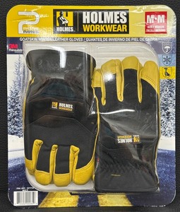 lot 132 image: Holmes Workwear Goatskin Winter Leather Gloves Size Medium - Two Pairs