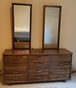 lot 8X image: Vintage Mid Century Modern Dresser with Mirrors