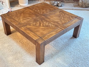 lot 9X image: Vintage Drexel Woodbriar Square Coffee Table