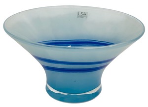 lot 194 image: LSA Blue and White Striped Glass Vase