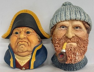 lot 214 image: Bossons Chalkware Wall Masks - Fisherman and 14 Bumble 1969 Set