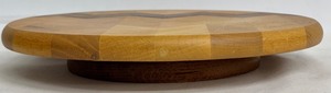 lot 235 image: Wooden Lazy Susan 12 Inch Round with Chevron Pattern
