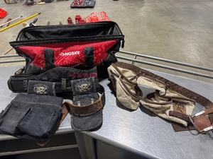 lot 94 image: Large Husky Tool Bag with Two Tool Belts.