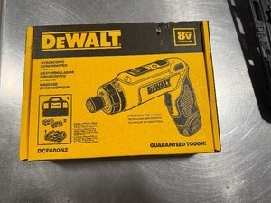 lot 21 image: NEW DeWALT Gyroscopic Screwdriver F680N2 8V Lithium Ion Includes Bag, 2 Batteries & Charger. (Box opened for Pictures)