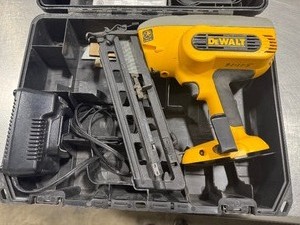 lot 44 image: DeWALT 18V Finish Nailer DC618 with Carry Case and Charger. Tested. Works.
