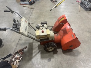 lot 72 image: Ariens Snowblower. Electric Start, 8 HP. Pulls over. Unable to test.