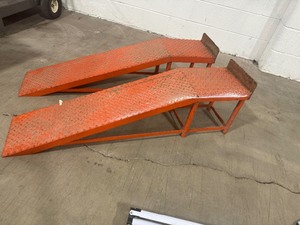lot 75 image: Two Medium Duty Equipment Ramps. 4 Long x 10 Wide x 1 Tall at Peak