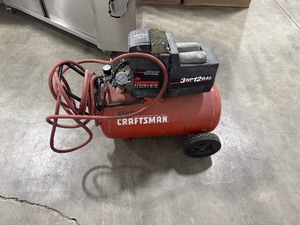 lot 182 image: Craftsman Air Compressor 3 HP 12 Gallon. Unable to test.