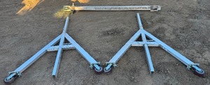 lot 2 image: 1 Ton Overhead Aluminum A-Frame Crane 10 x 8 (Adjustable Height), Mobile