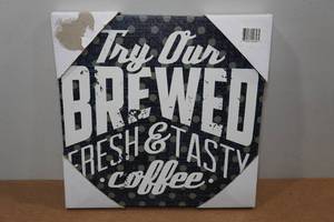 lot 180 image: Novelty Canvas Sign - Coffee