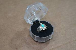 lot 193 image: Silver Tone Turquise Ring