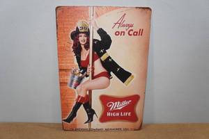 lot 241 image: Novelty Metal Sign - Miller High Life