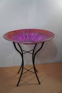 lot 250 image: Glass Bird Bath with Stand