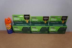 lot 257 image: 3 Mosquito Head Nets and Bug Spray