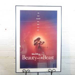 lot 157 image: Framed Original 1991 Advanced Theatrical Release Poster for Beauty and the Beast - Signed Mark Henn