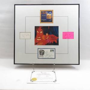 lot 20 image: Aladdin Matted and Framed Artwork with Multiple Signatures 26 x 25