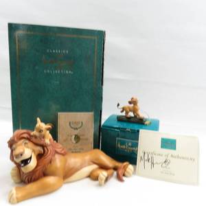 lot 95 image: WDCC The Lion King - Simba w Signed COA and Tribute Series Pals Forever
