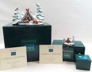 lot 100 image: WDCC Peter and Wolf Lot of 3 - Nestled in the Snow House, Ornament and Miniature Peter