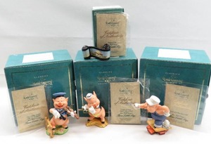 lot 108 image: WDCC The Three Little Pigs Lot of 4 - Fifer, Fiddler, Practical Pig and Opening Title