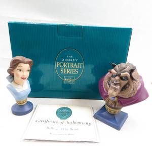 lot 134 image: WDCC Beauty and the Beast Belle and the Beast Busts