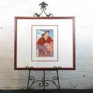 lot 160 image: 37 x 32 Original 1992 One-of-a-kind Disney Studios Hand Painted Limited Cel of Beauty and the Beast Gaston