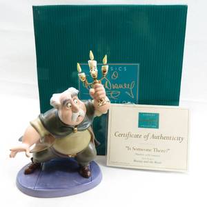 lot 139 image: WDCC Beauty and the Beast Maurice with Lumiere Is Someone There