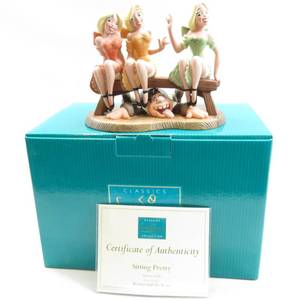 lot 140 image: WDCC Beauty and the Beast Tavern Girls Sitting Pretty RARE