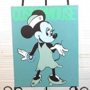 lot 184 image: 20 x 16 Interpretation of Minnie Mouse Super Model Minnie Acrylic Painting by John Jenkins