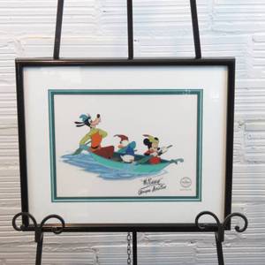 lot 186 image: 19 x 16 River Crossing Sericel Derived from Mickey and the Beanstalk Limited Edition 5000 SIGNED