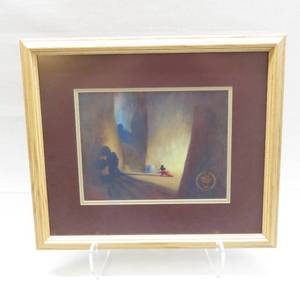 lot 193 image: 16 x 14 Framed and Matted Authentic Commemorative Lithograph of Fantasia Mickey Mouse