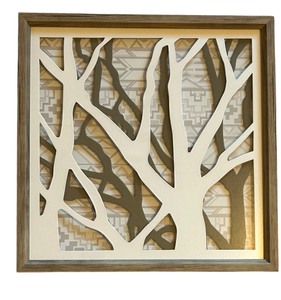 lot 34C image: B2 - Framed Geometric Tree Branch Wall Art