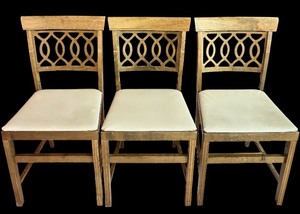 lot 101 image: LL - Set of 3 Norquist Productions Cornet Wonderfold Vintage Wooden Folding Chairs