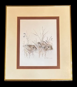 lot 36R image: U - Mads Gerhard Framed Print of Hares