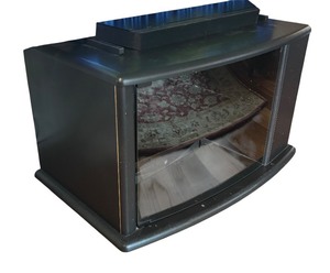 lot 68R image: FR - Black Glass Door Media Stand