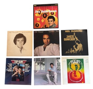 lot 72R image: FR - Collection of 7 Vinyl Record Albums - Elvis, Neil Diamond, Lionel Richie and More
