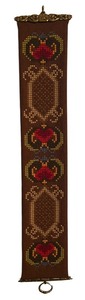 lot 77R image: U - Vintage Needlepoint Bell Pull with Brass Hardware