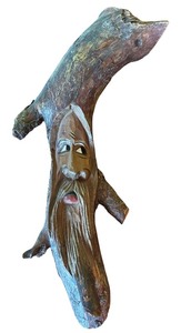 lot 81R image: U - Hand Carved Wooden Wall Decor with Bearded Face